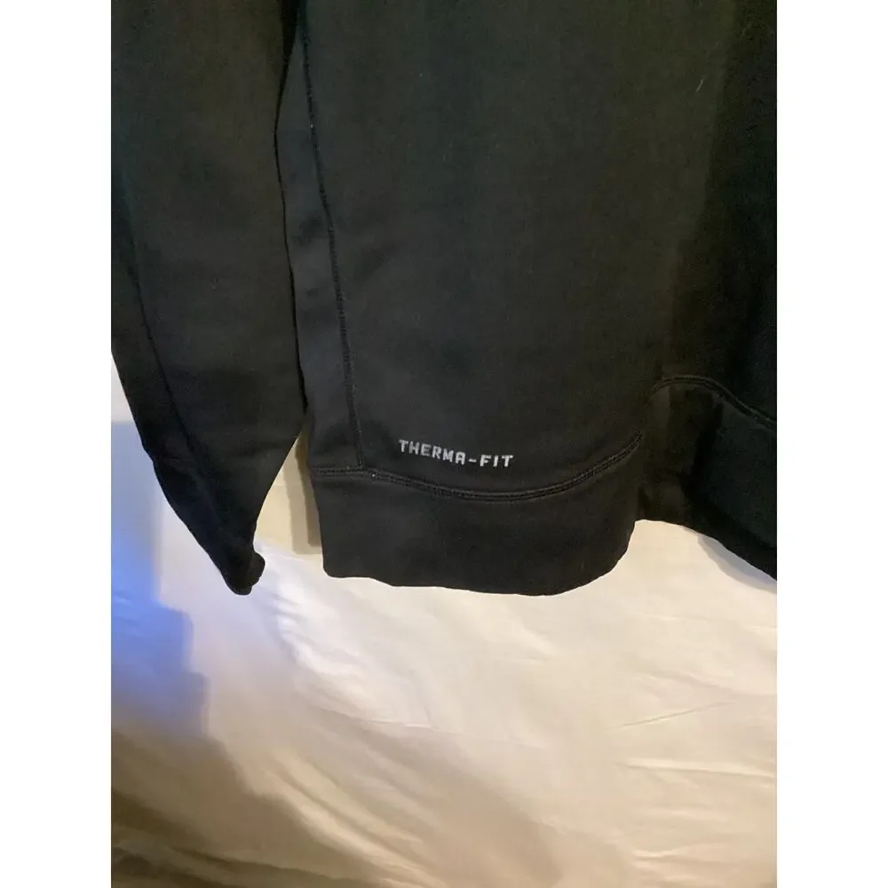 2423 Nike Mens Piedmont Academy Therma Fit Long Sleeve Sweatshirt Black Medium